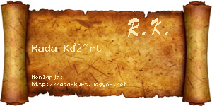 Rada Kürt névjegykártya